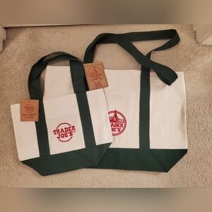 Trader Joe's Big And Mini Green Tote Bag